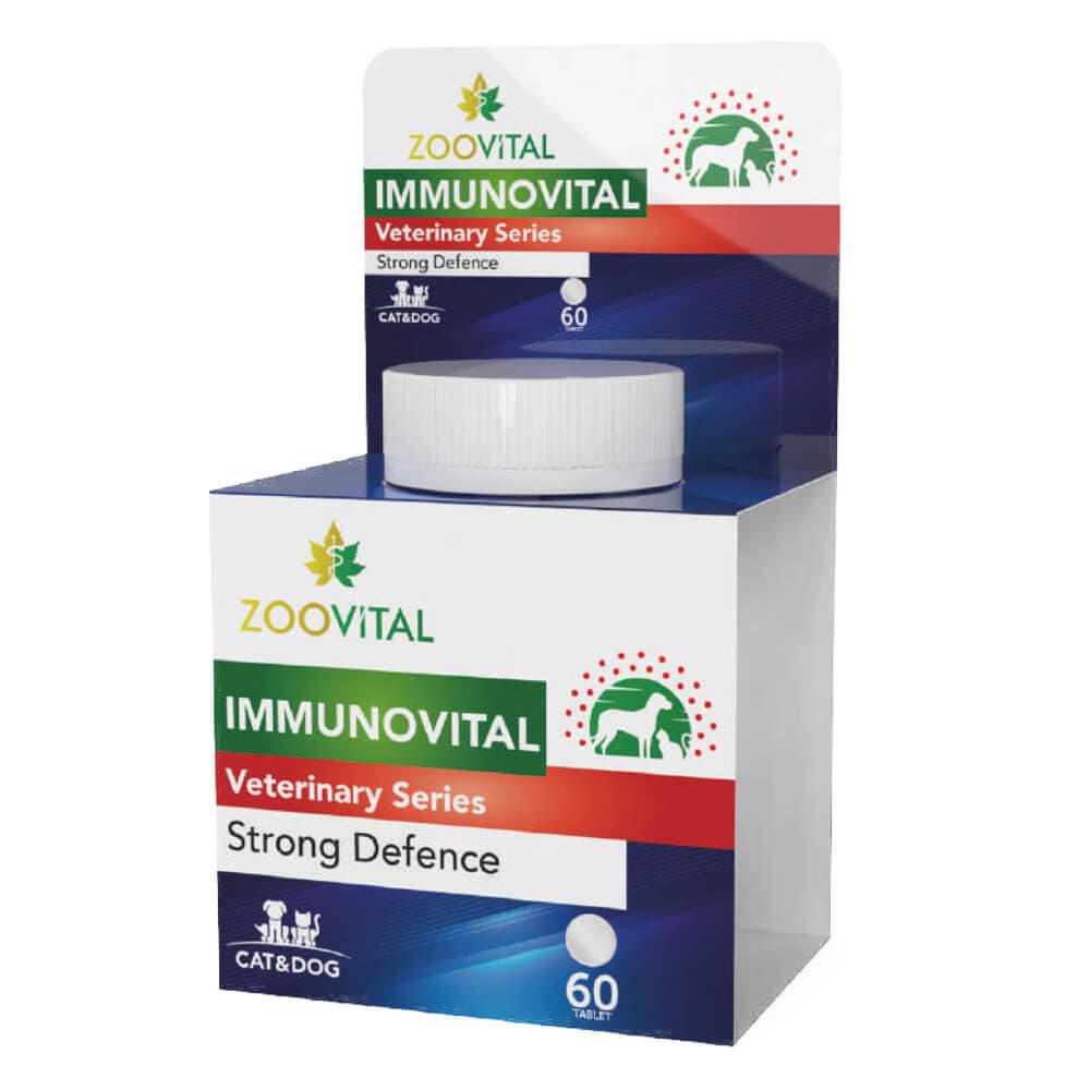 قرص تقویت کننده سیستم ایمنی سگ و گربه زوویتال Zoovital immunovital بسته ۶۰ عددی