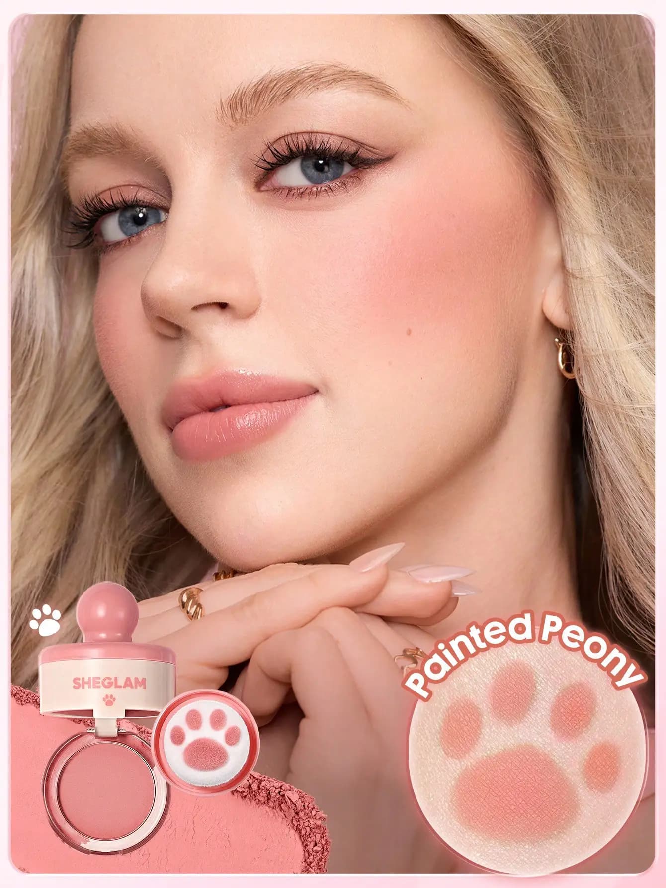 رژگونه استمپی پنجه گربه ای شیگلم Sheglam Cutie Paw Blush رنگ Painted Peony — تصویر ۲