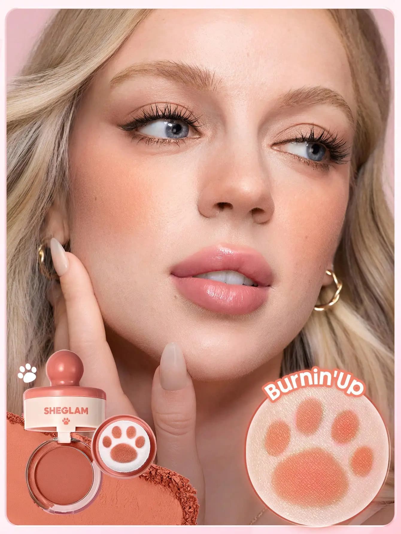 رژگونه استمپی پنجه گربه ای شیگلم Sheglam Cutie Paw Blush رنگ Burnin Up — تصویر ۲