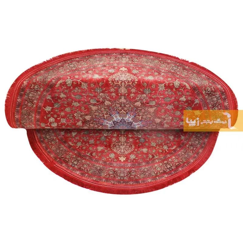 فرش گرد قرمز طرح مرجان 1200 شانه — تصویر ۶