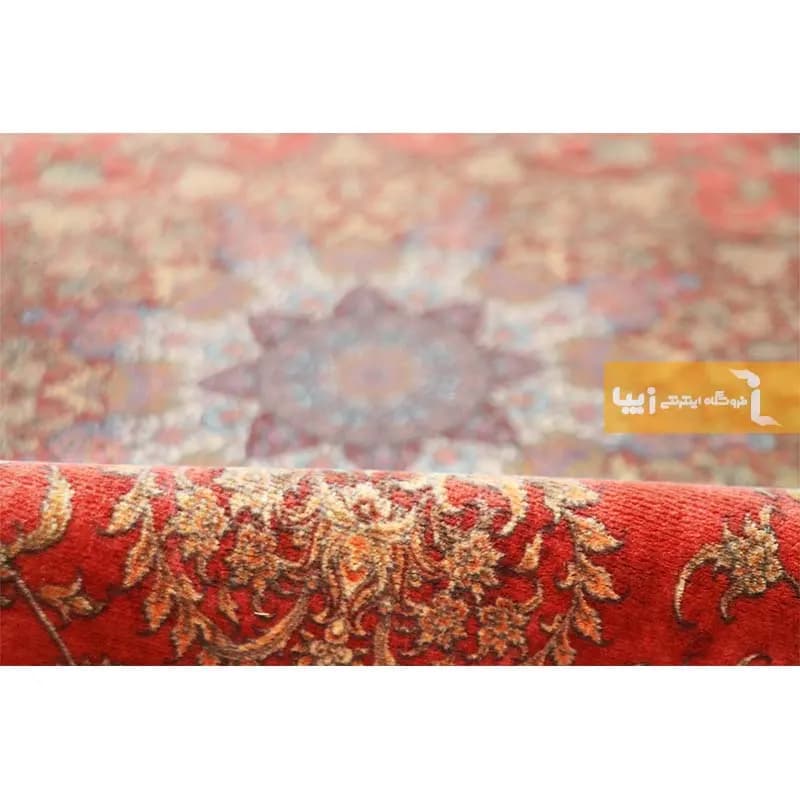 فرش گرد قرمز طرح مرجان 1200 شانه — تصویر ۸