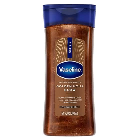 روغن شاین بدن گلدن گلو وازلین Vaseline Golden Hour Glow Vanilla Coca 200Ml