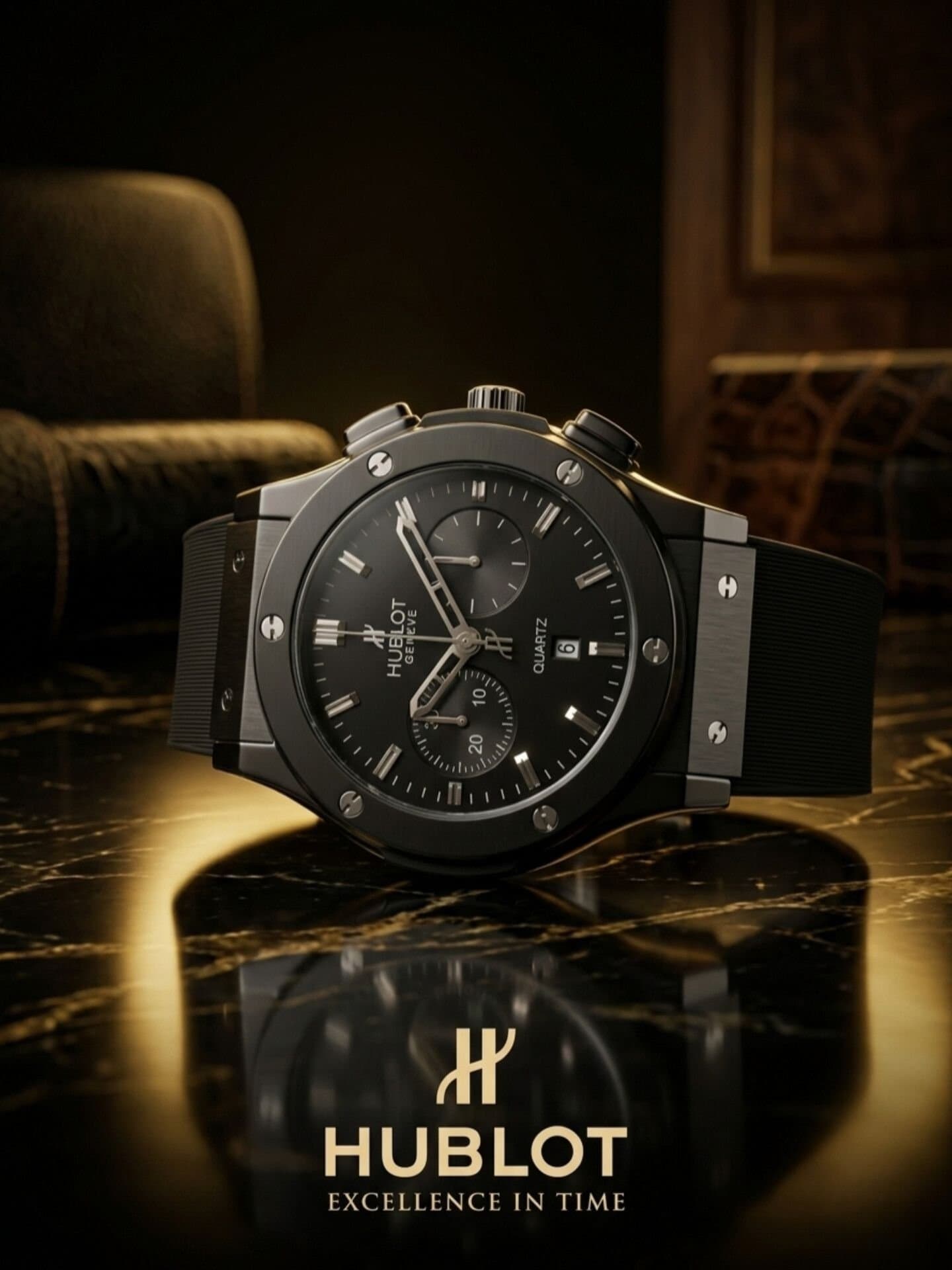 ساعت مردانه هابلوت چرمی اسپرت HUBLOT کد 2894 — تصویر ۶