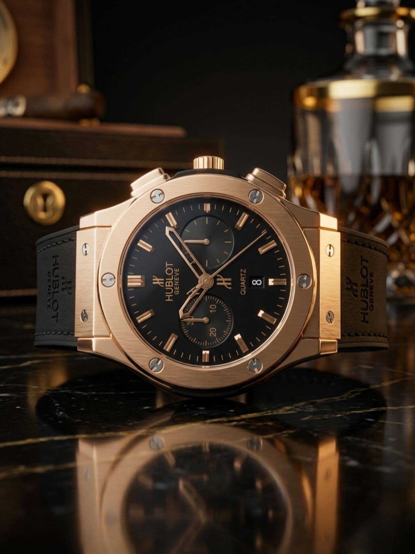 ساعت مردانه هابلوت چرمی اسپرت HUBLOT کد 2894 — تصویر ۴