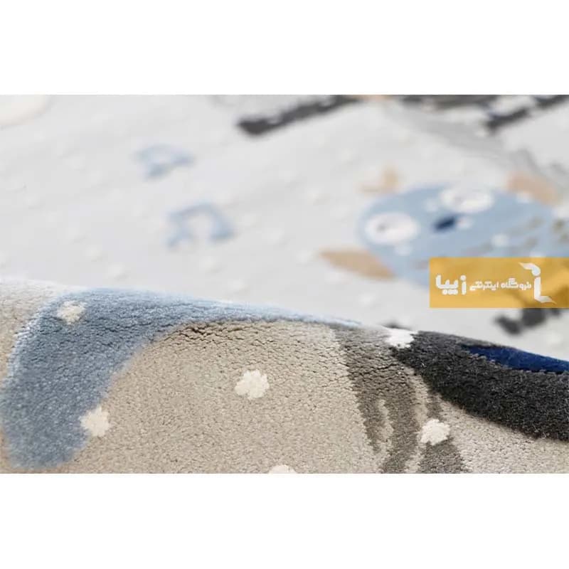 فرش کودک طوسی طرح پرنده 440 شانه — تصویر ۶