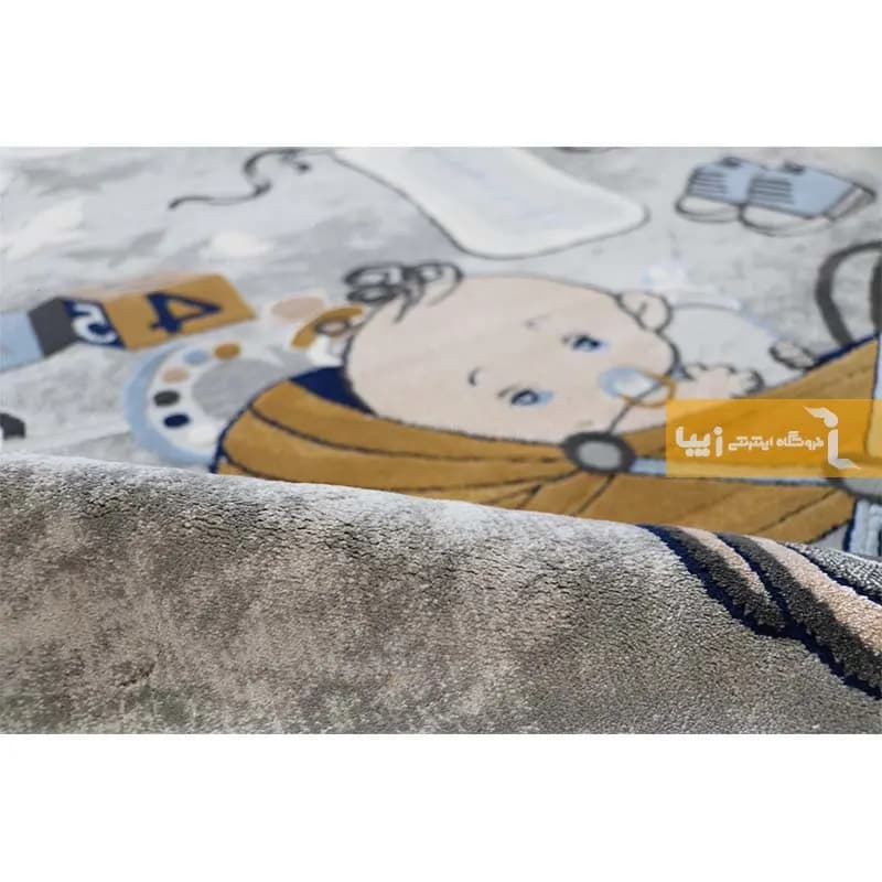 فرش کودک طوسی طرح نی‌نی 440 شانه — تصویر ۶
