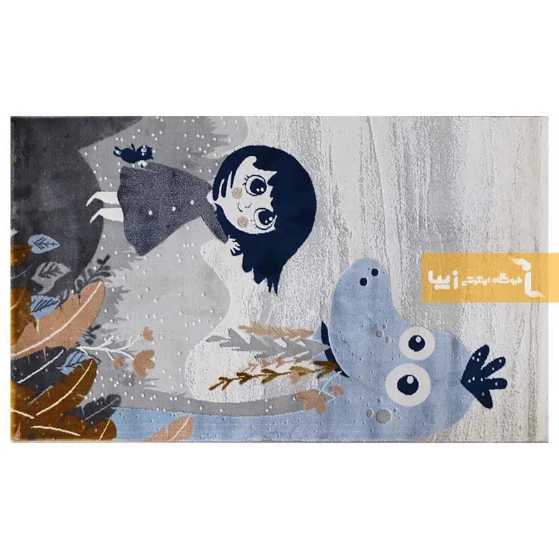فرش کودک طوسی طرح دایناسور 440 شانه — تصویر ۸