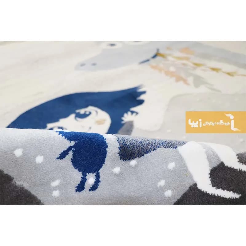 فرش کودک طوسی طرح دایناسور 440 شانه — تصویر ۴