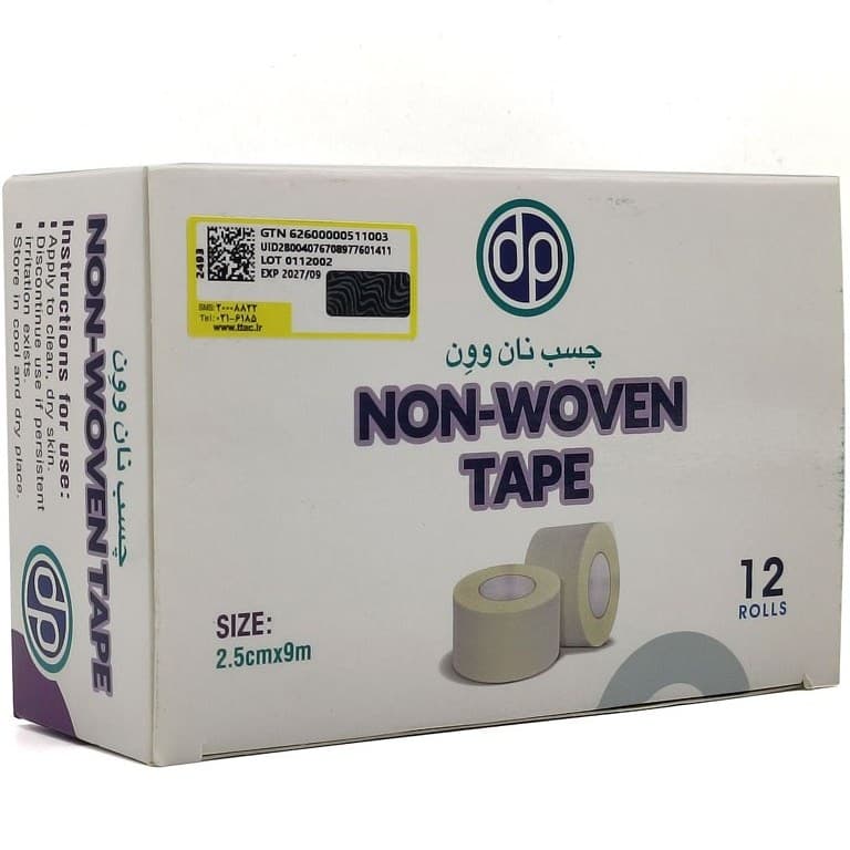 چسب کاغذی ضد حساسیت نان وون dp (2.5cm*9m) (بسته 12 عددی)