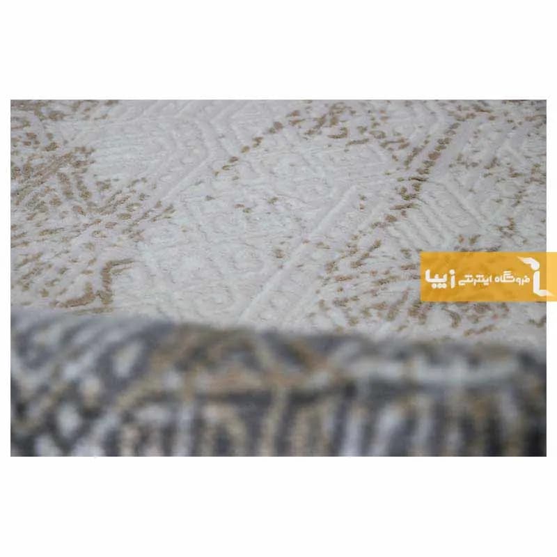 فرش بیضی کرم طرح سورن — تصویر ۸