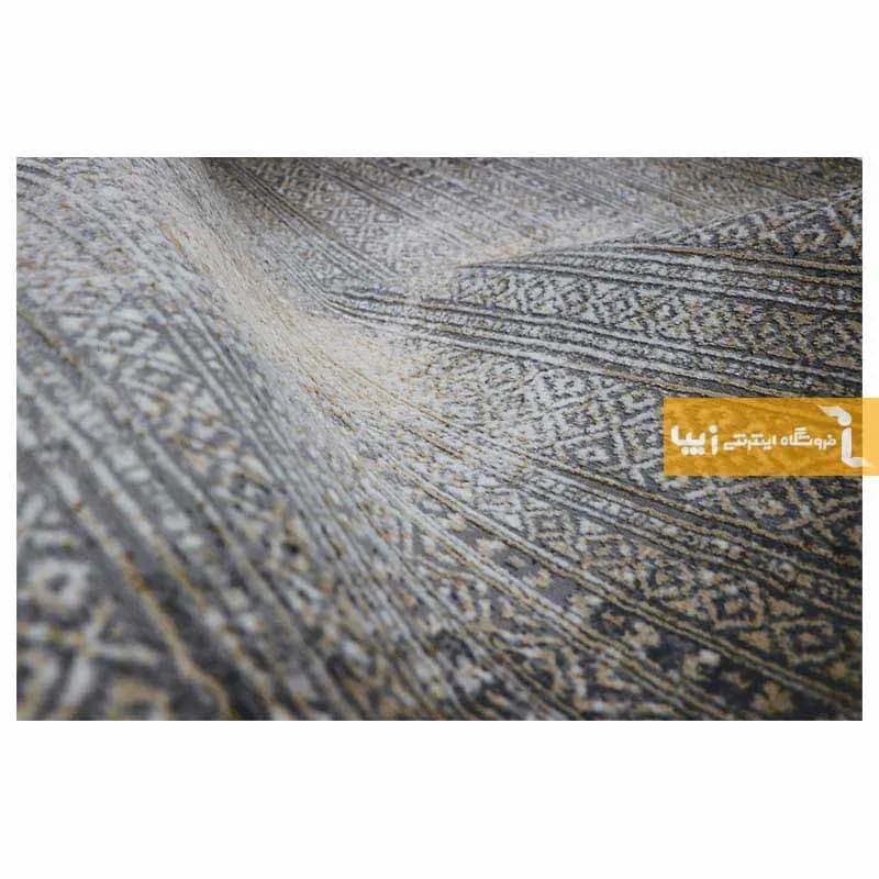فرش بیضی طوسی طرح مراکش — تصویر ۵