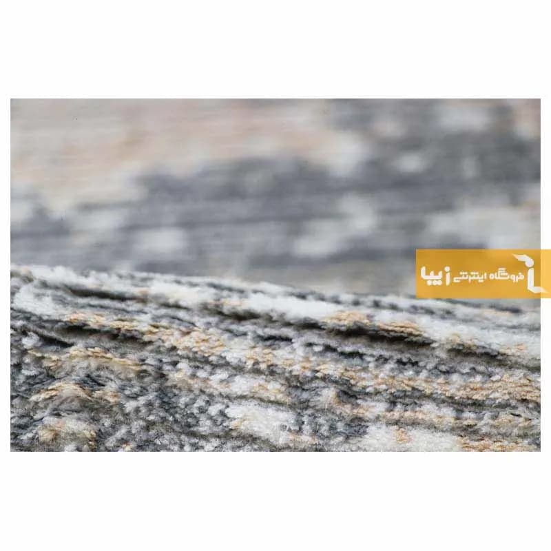 فرش گرد طوسی طرح صحرا — تصویر ۵
