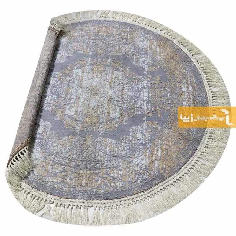 فرش گرد طوسی طرح رویال — تصویر ۶