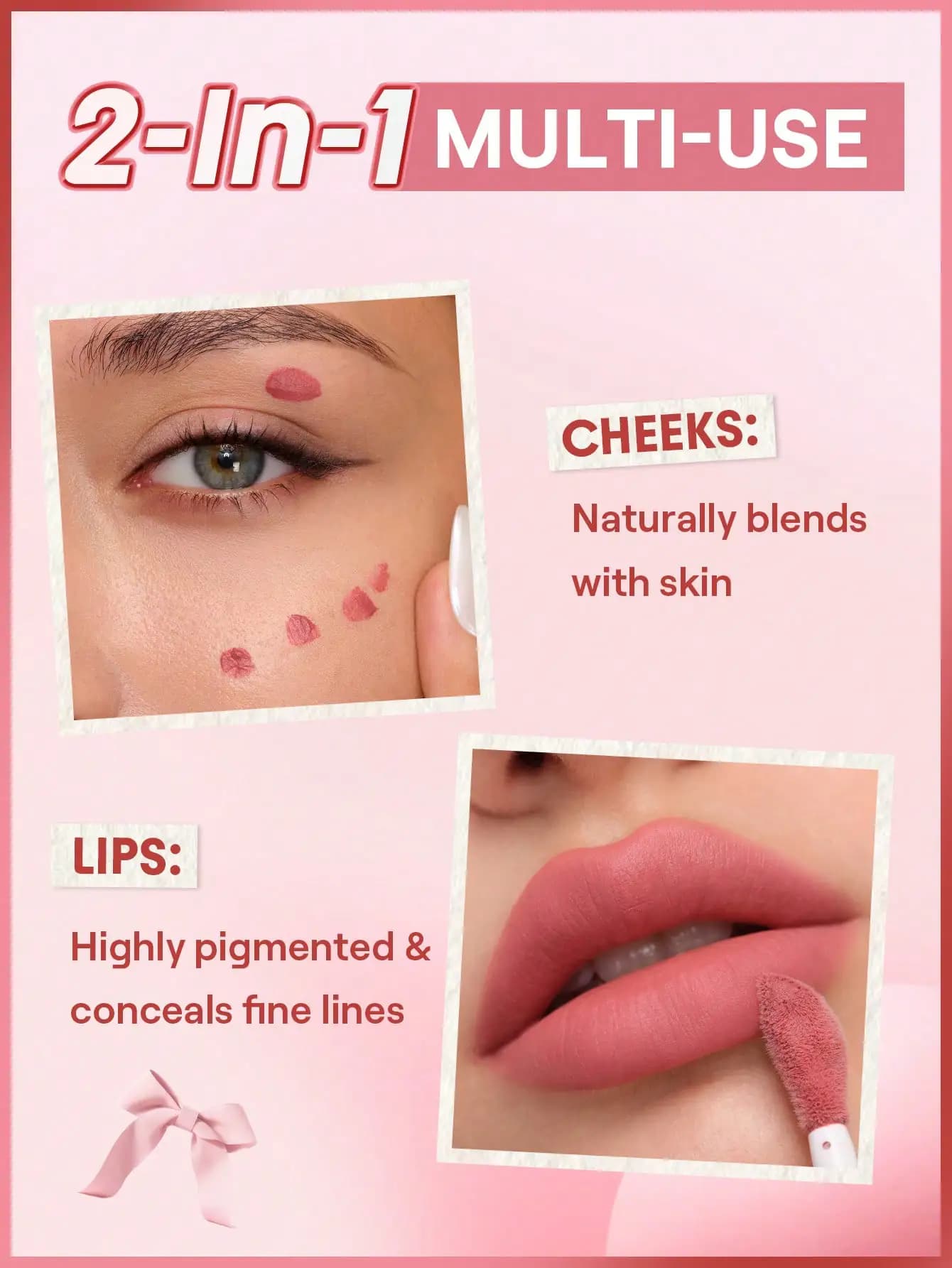 رژلب و رژگونه مایع شیگلم مدل Air Plush Lip & cheek Cream رنگ flit & float — تصویر ۳