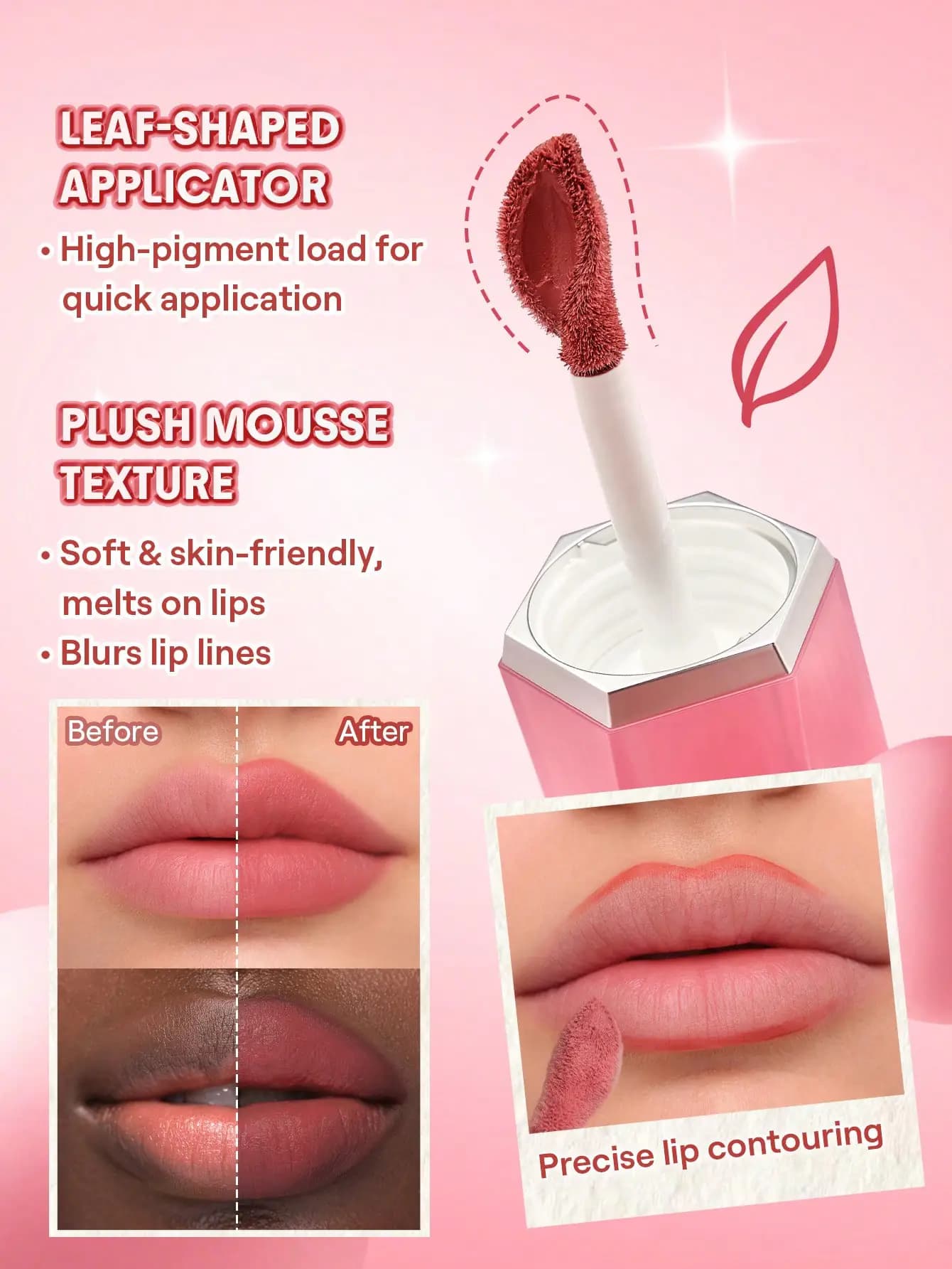 رژلب و رژگونه مایع شیگلم مدل Air Plush Lip & cheek Cream رنگ flit & float — تصویر ۴