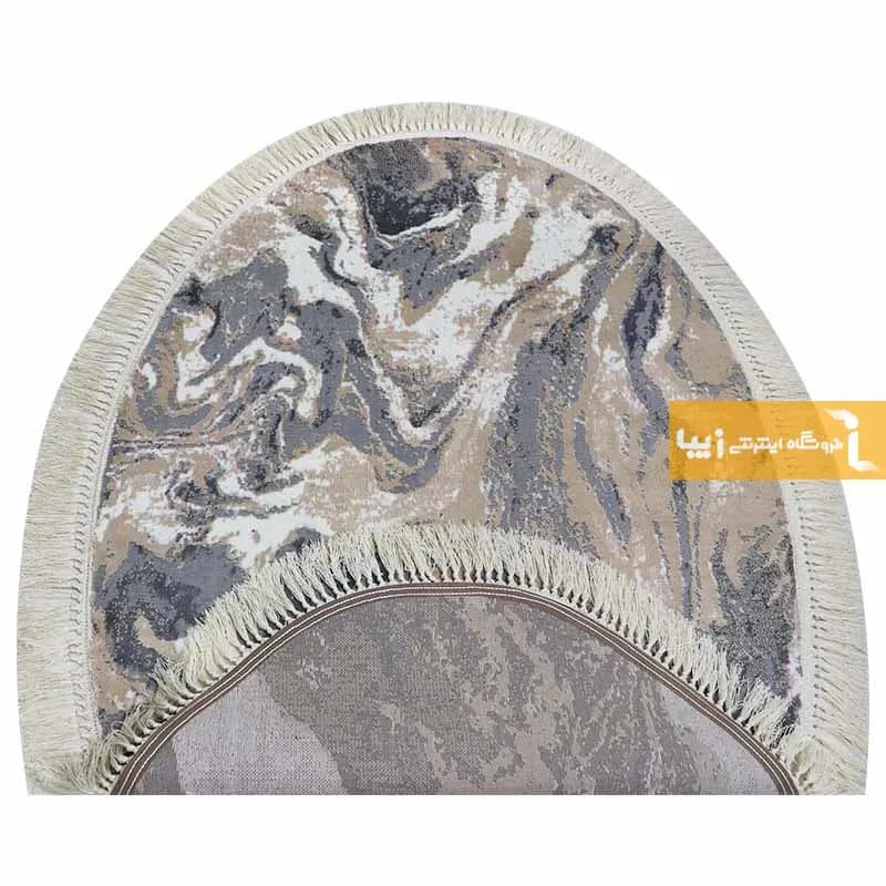 فرش بیضی کرم طرح کویر — تصویر ۷