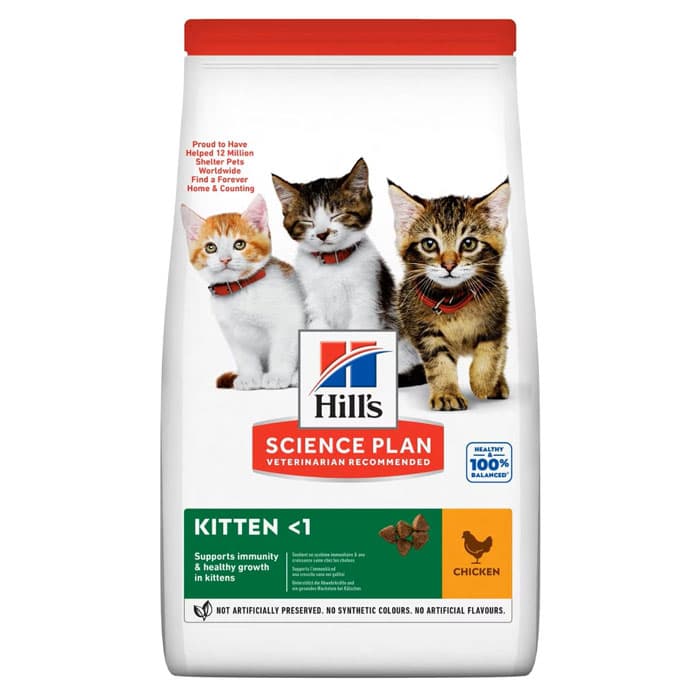 غذا خشک بچه گربه با طعم مرغ هیلز – kitten hills 1.5kg