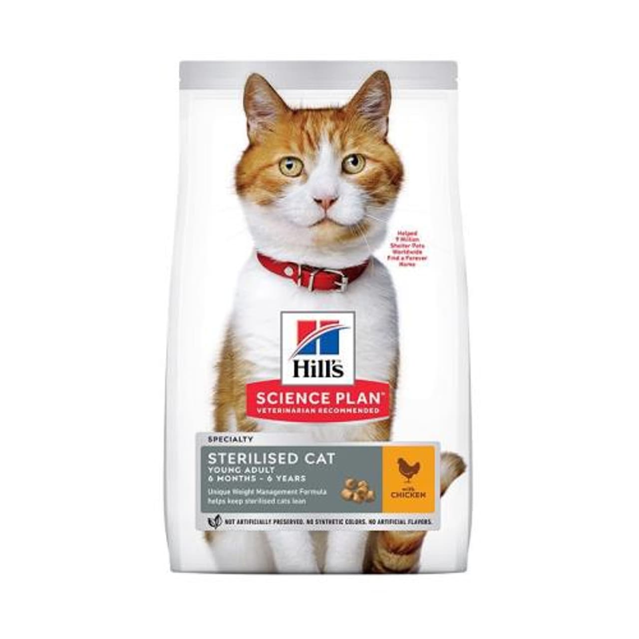 غذا خشک گربه عقیم شده با طعم مرغ هیلز مدل Hills Sterilised with Chicken وزن ۱.۵ کیلوگرم