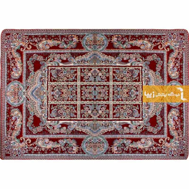 روفرشی زرشکی مخمل طرح خشتی — تصویر ۵