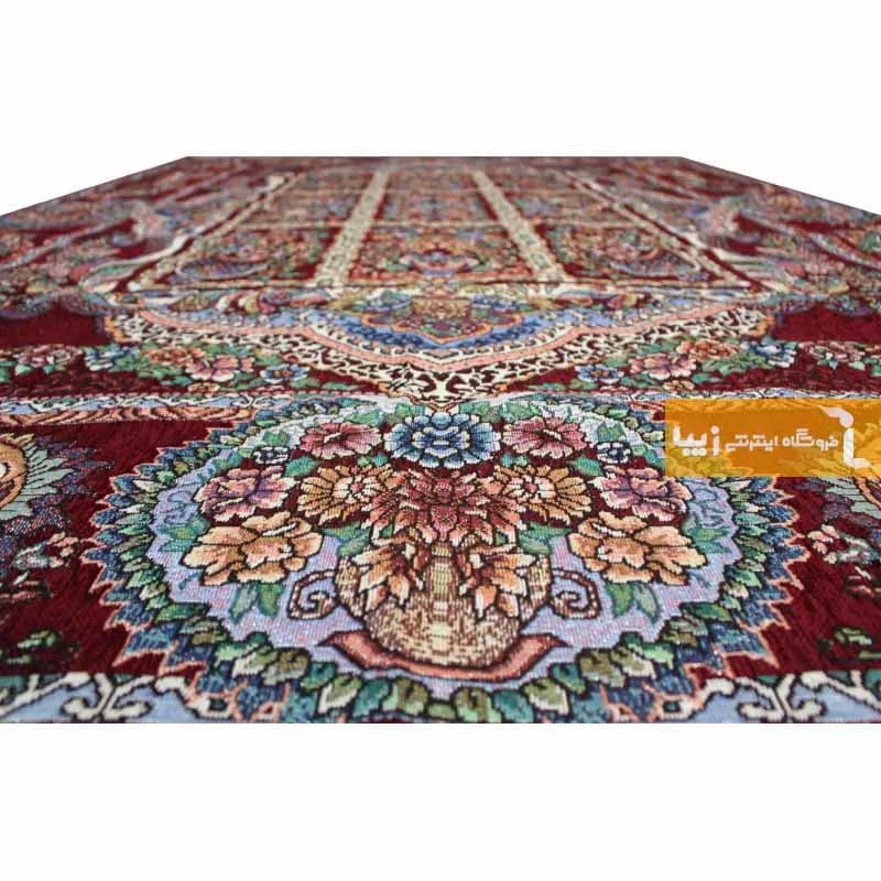 روفرشی زرشکی مخمل طرح خشتی — تصویر ۷