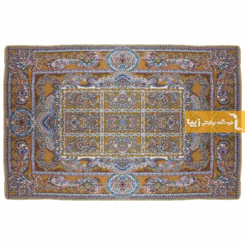 روفرشی شتری مخمل طرح خشتی — تصویر ۶