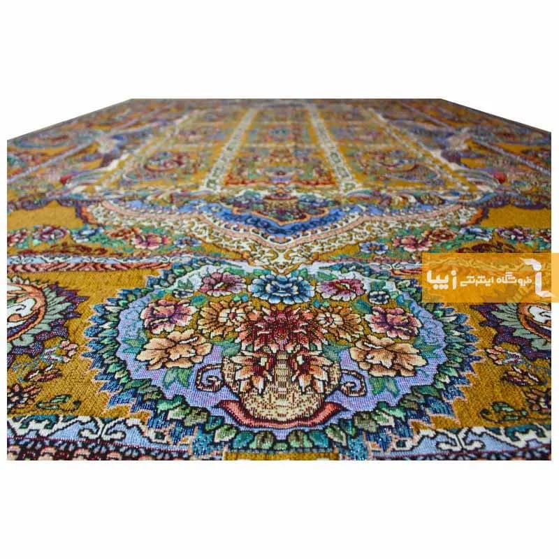 روفرشی شتری مخمل طرح خشتی — تصویر ۵