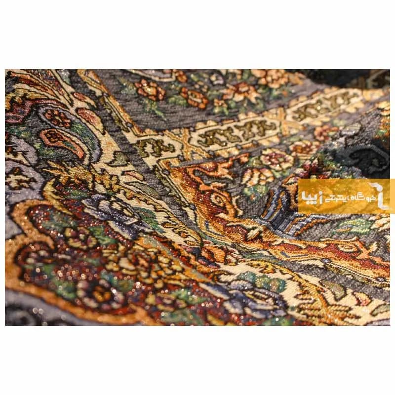 روفرشی طوسی مخمل طرح خشتی — تصویر ۷
