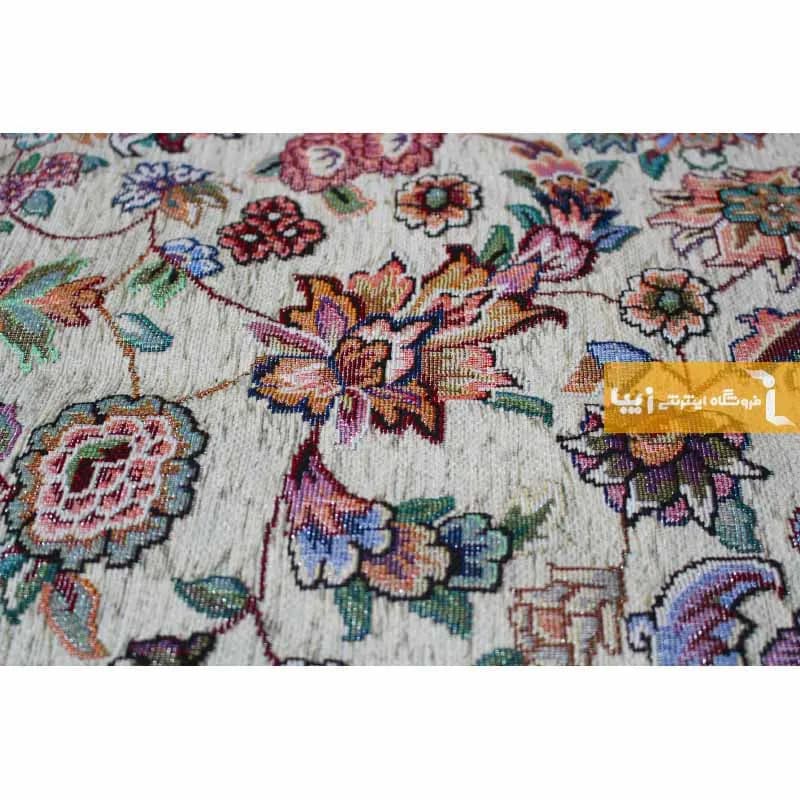 روفرشی کرم مخمل طرح افشان — تصویر ۵