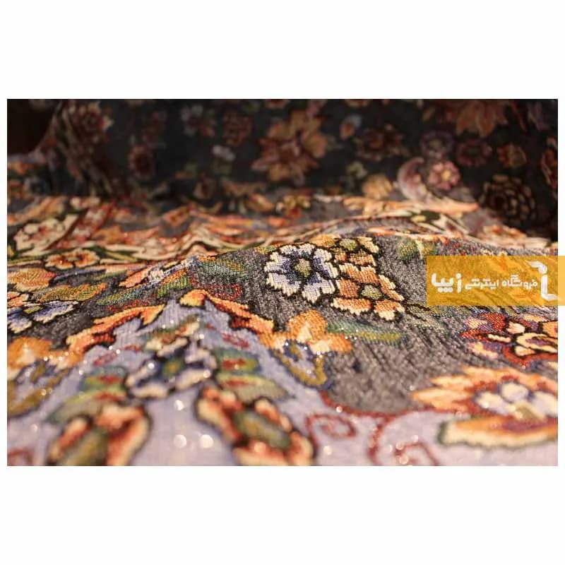 روفرشی طوسی مخمل طرح افشان — تصویر ۸