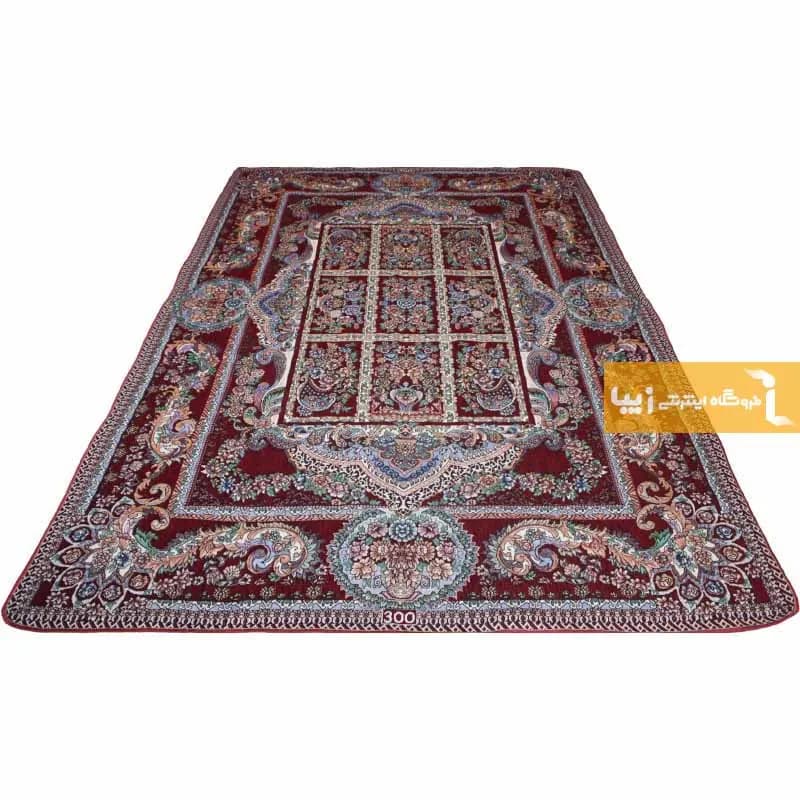 روفرشی مخمل زرکدار طرح خشتی — تصویر ۴