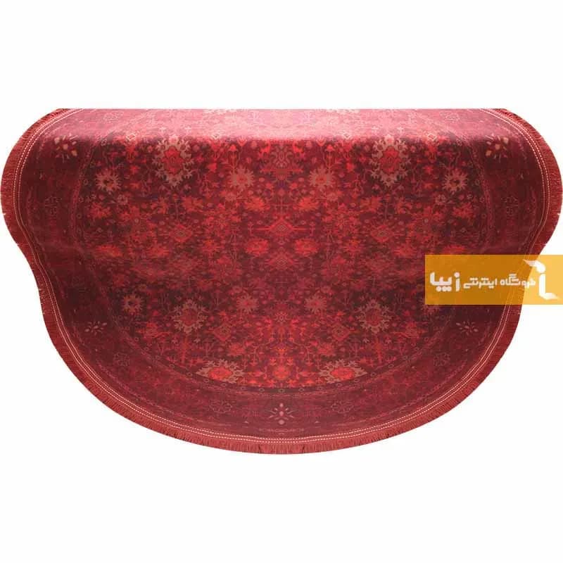فرش گرد زرشکی طرح یاقوت — تصویر ۷