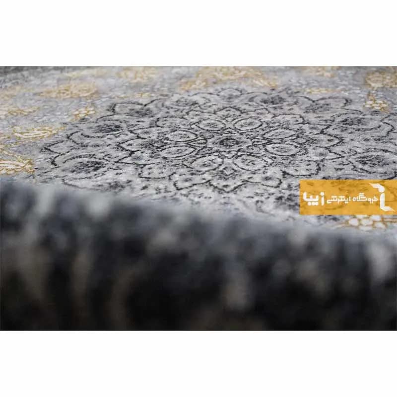 فرش گرد طرح شاهکار زمینه نقره ای — تصویر ۵