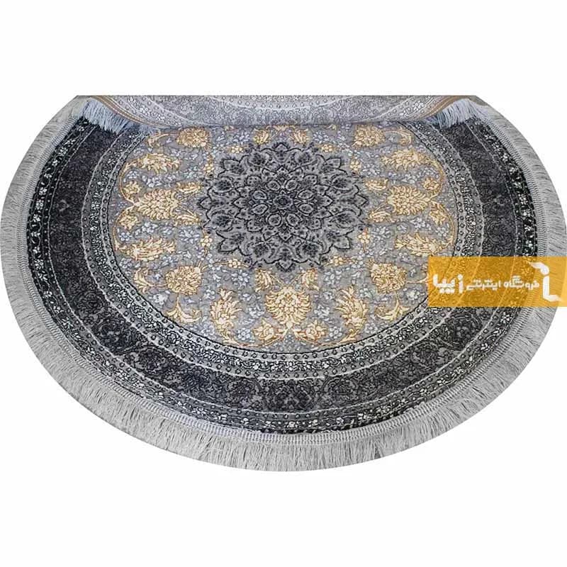فرش گرد طرح شاهکار زمینه نقره ای — تصویر ۶