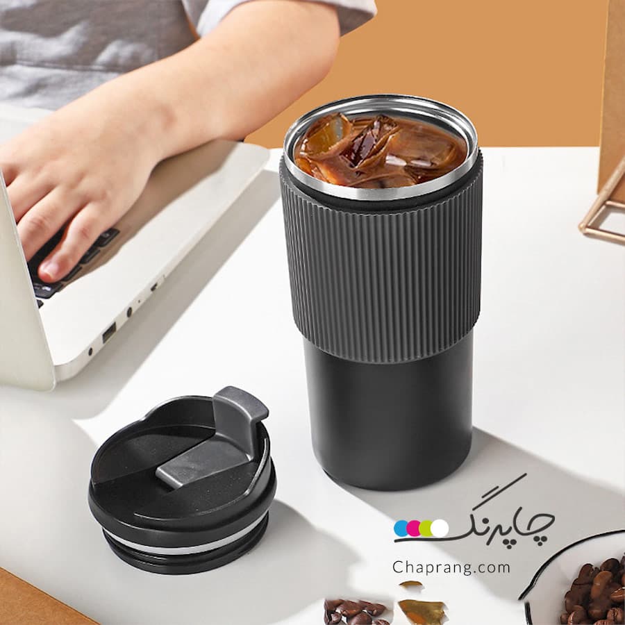 فلاسک و تراول ماگ تبلیغاتی دور سیلیکونی TMS512 آسان نوش — تصویر ۵