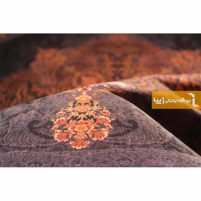 فرش گرد بنفش طرح آمیتیست — تصویر ۵