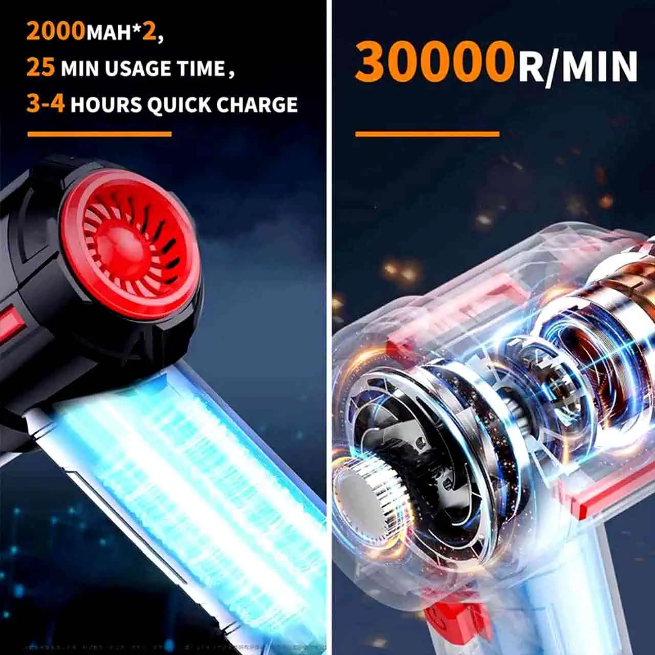 جارو شارژی خودرو مدل YT-M2039 – مشکی — تصویر ۶
