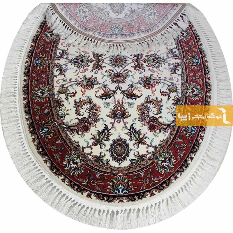 فرش بیضی کرم طرح صبا — تصویر ۷