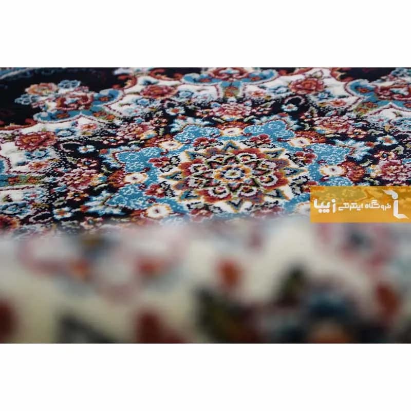 فرش گرد کرم طرح نیلا — تصویر ۵
