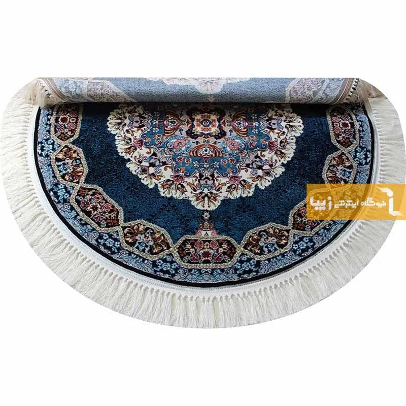 فرش گرد سرمه ای طرح هالیدی — تصویر ۸