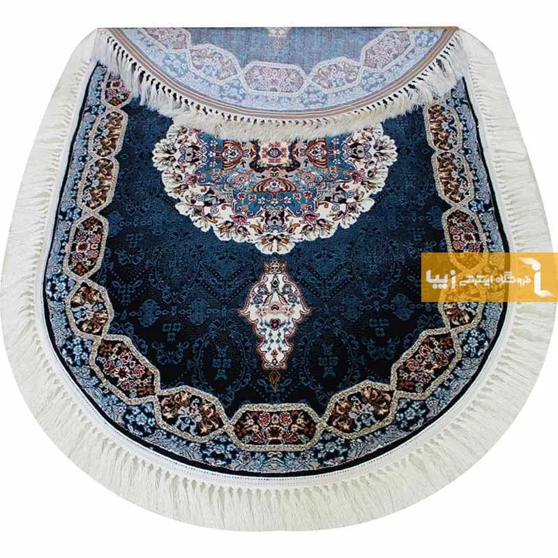 فرش بیضی سرمه ای طرح هالیدی — تصویر ۶