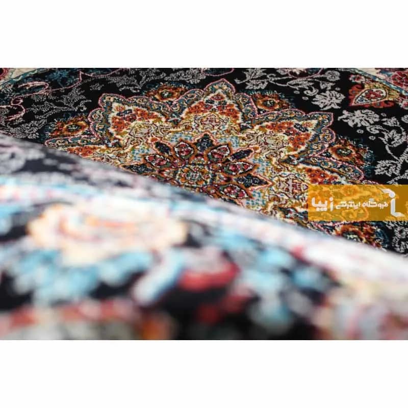 فرش گرد سرمه ای طرح هیوا — تصویر ۶