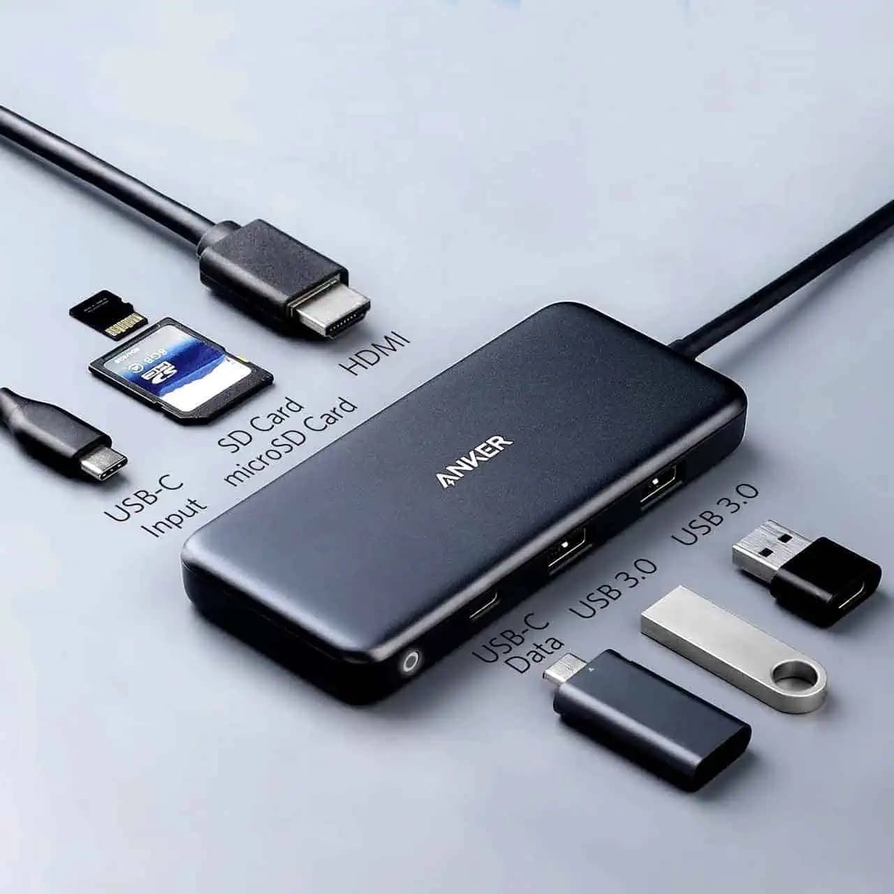 هاب 7 پورت انکر مدل A83460A2 – خاکستری — تصویر ۵