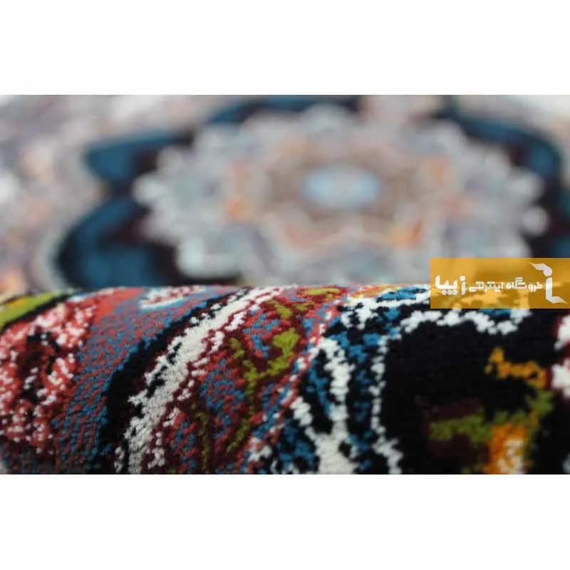 فرش بیضی فیلی طرح باغ معلق — تصویر ۵