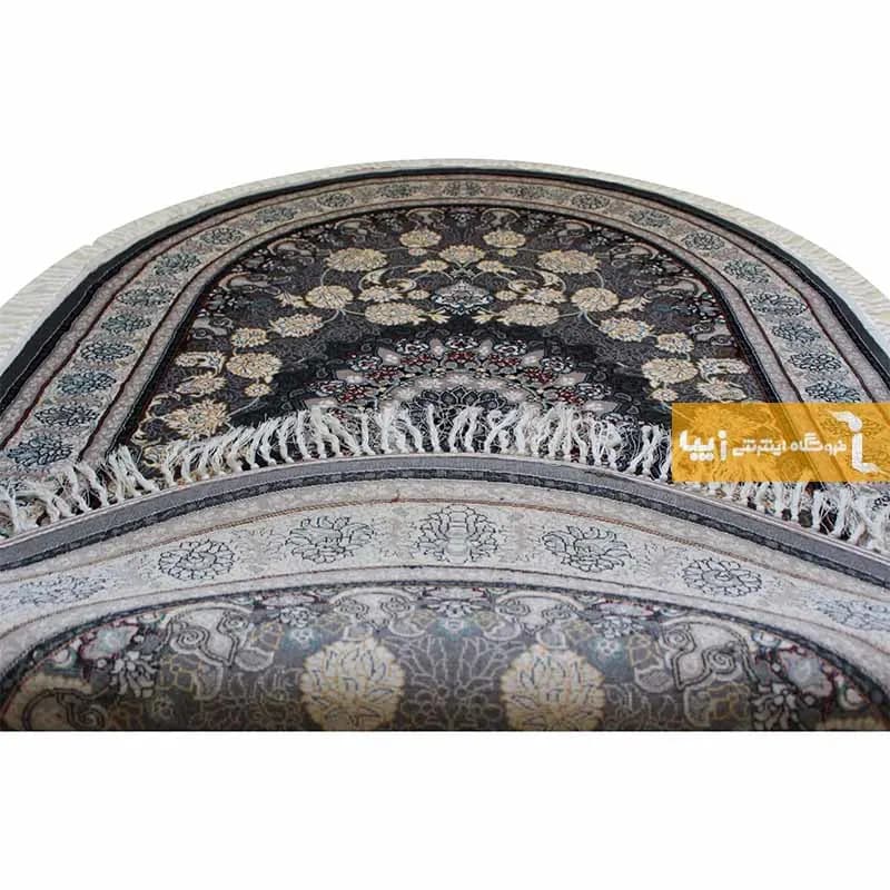 فرش بیضی دودی طرح اصفهان — تصویر ۵