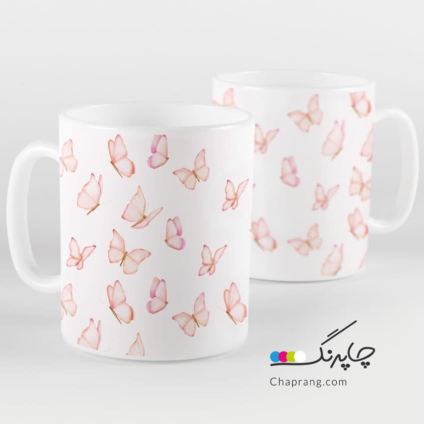 ماگ لیوان طرح پروانه ها کد 1151