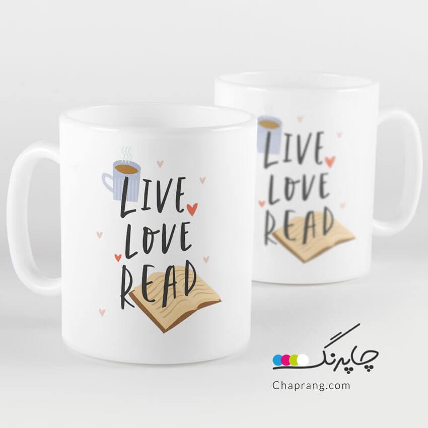 ماگ لیوان طرح کتاب Live Love Read کد 1114