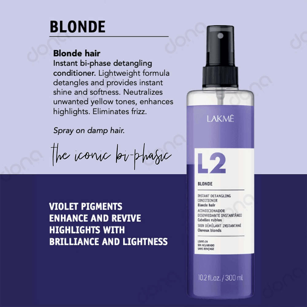 اسپری دو فاز نرم کننده لاکمه مدل L2 Blonde — تصویر ۴