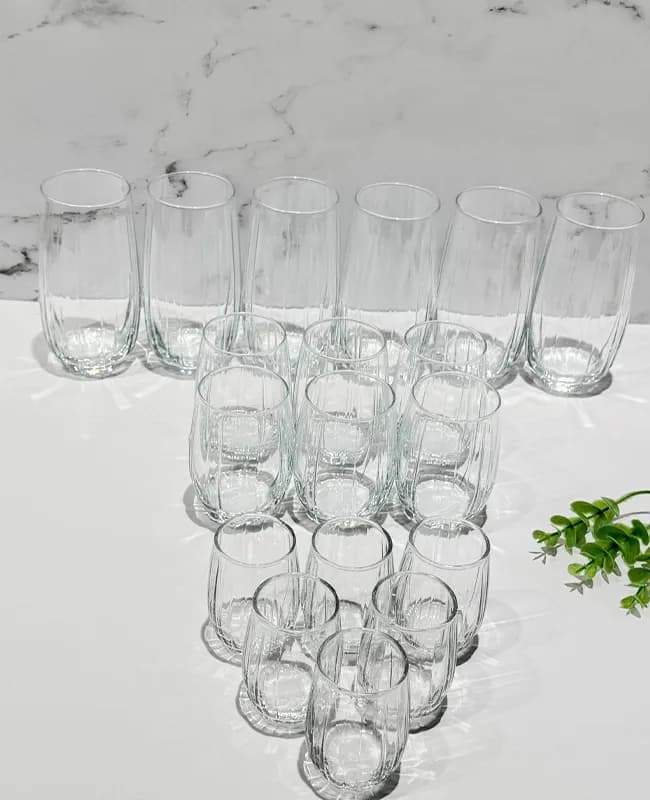 ست لیوان فنجان 18 پارچه پاشاباغچه کد 96979