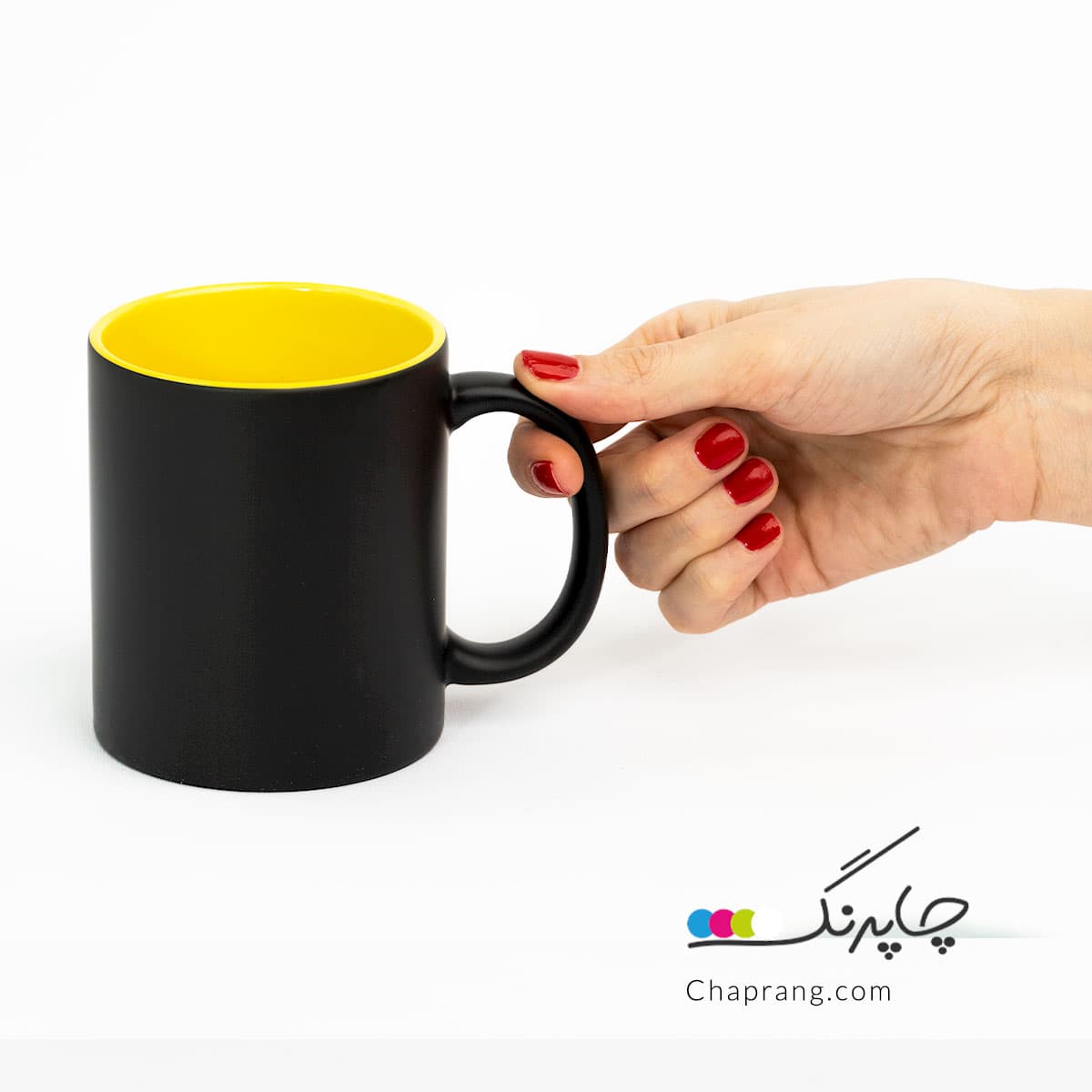 چاپ روی لیوان حرارتی زرد (لیوان جادویی) — تصویر ۲