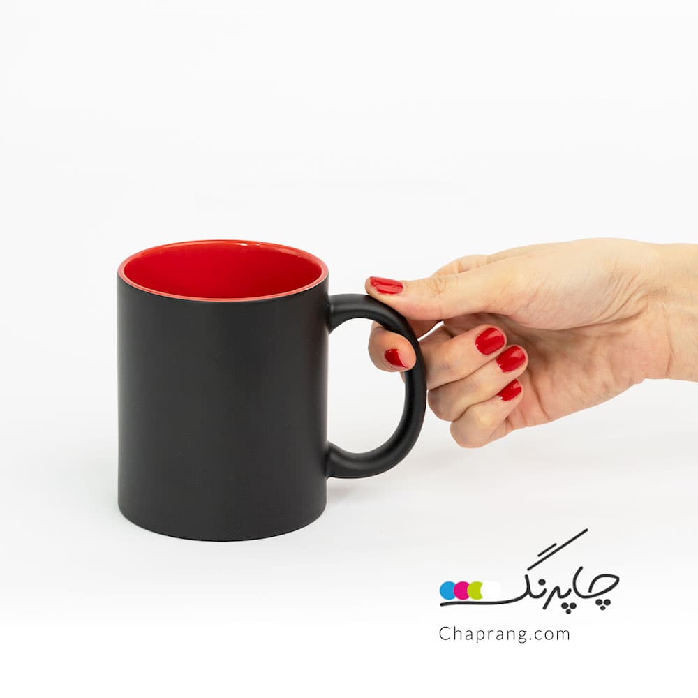 چاپ روی لیوان حرارتی قرمز (لیوان جادویی) — تصویر ۲